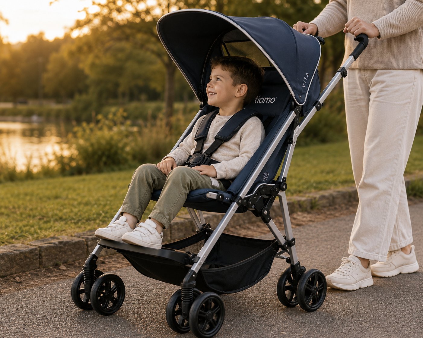 Child enjoying a park outing in the Tiamo Vita